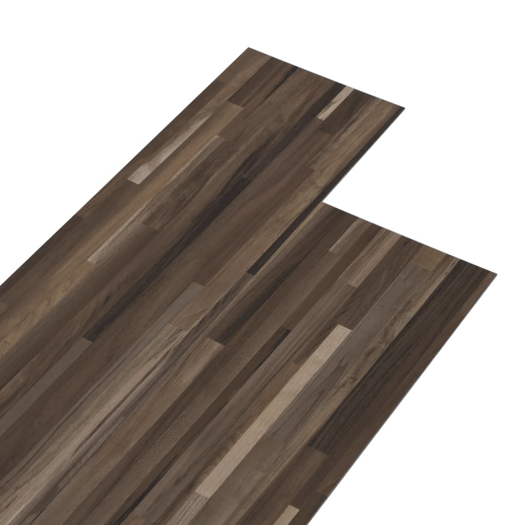 vidaXL Planche de plancher PVC autoadhésif 5,21 m² 2 mm Marron rayé