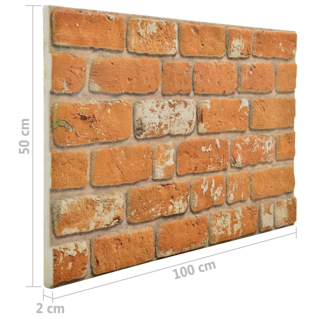 vidaXL Panneaux muraux 3D design de brique marron clair 11 pcs EPS