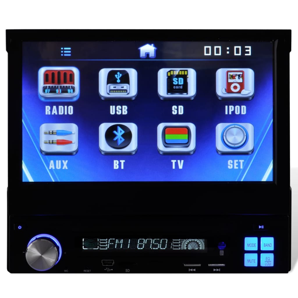Autoradio écran LCD MP3 MP5 1 DIN lecteur SD Bluetooth 7"