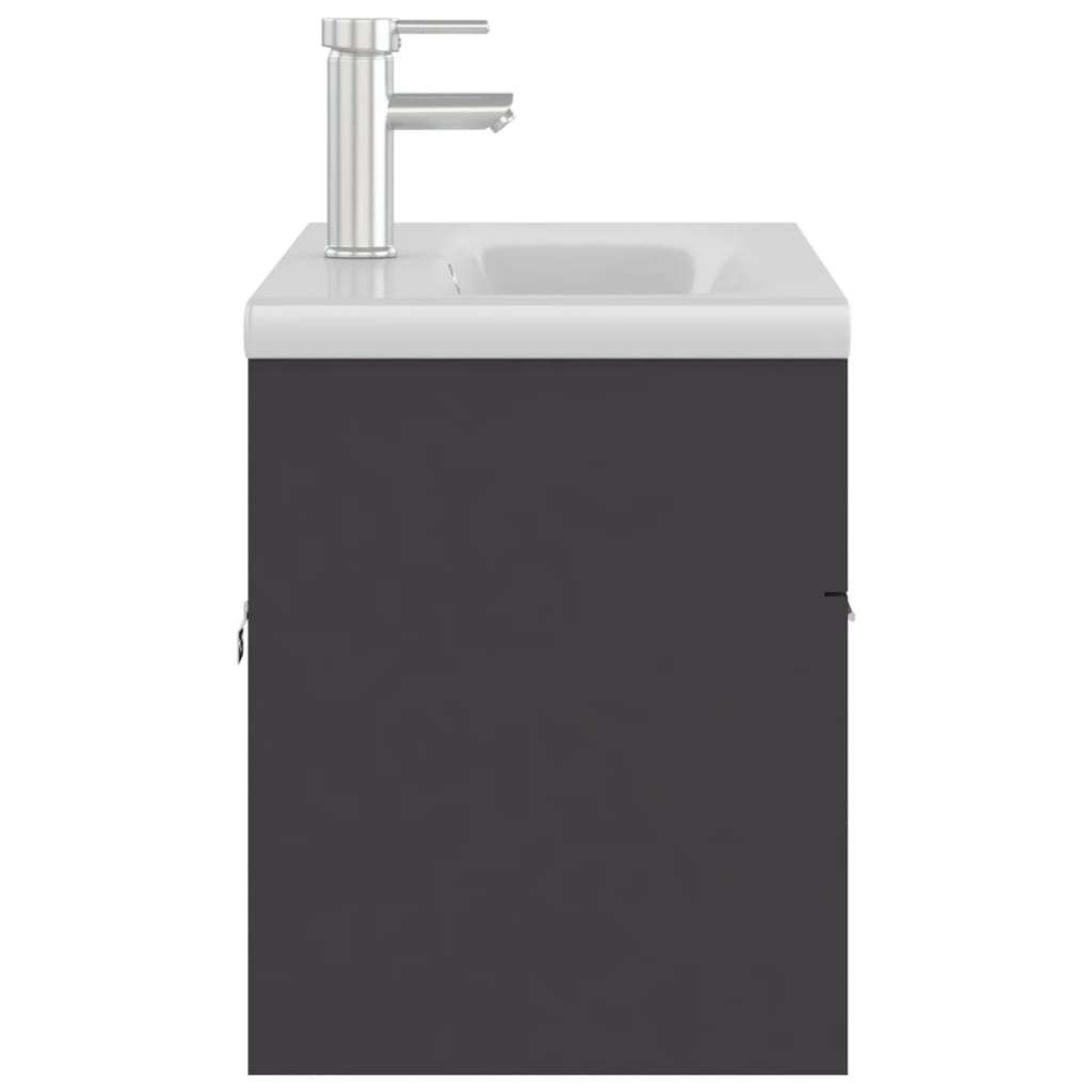 vidaXL Armoire d'évier avec lavabo intégré Gris Aggloméré