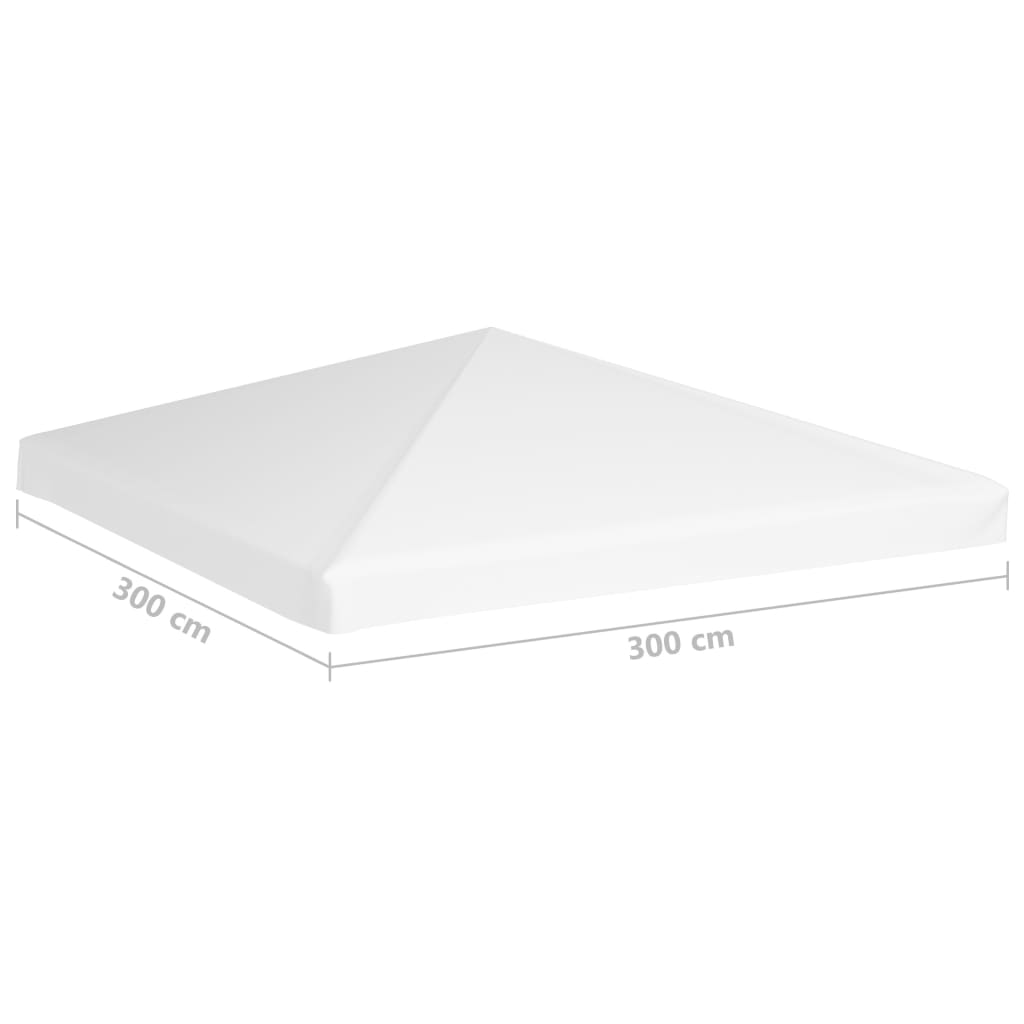 vidaXL Toile de toit de belvédère 270 g/m² 3x3 m Blanc