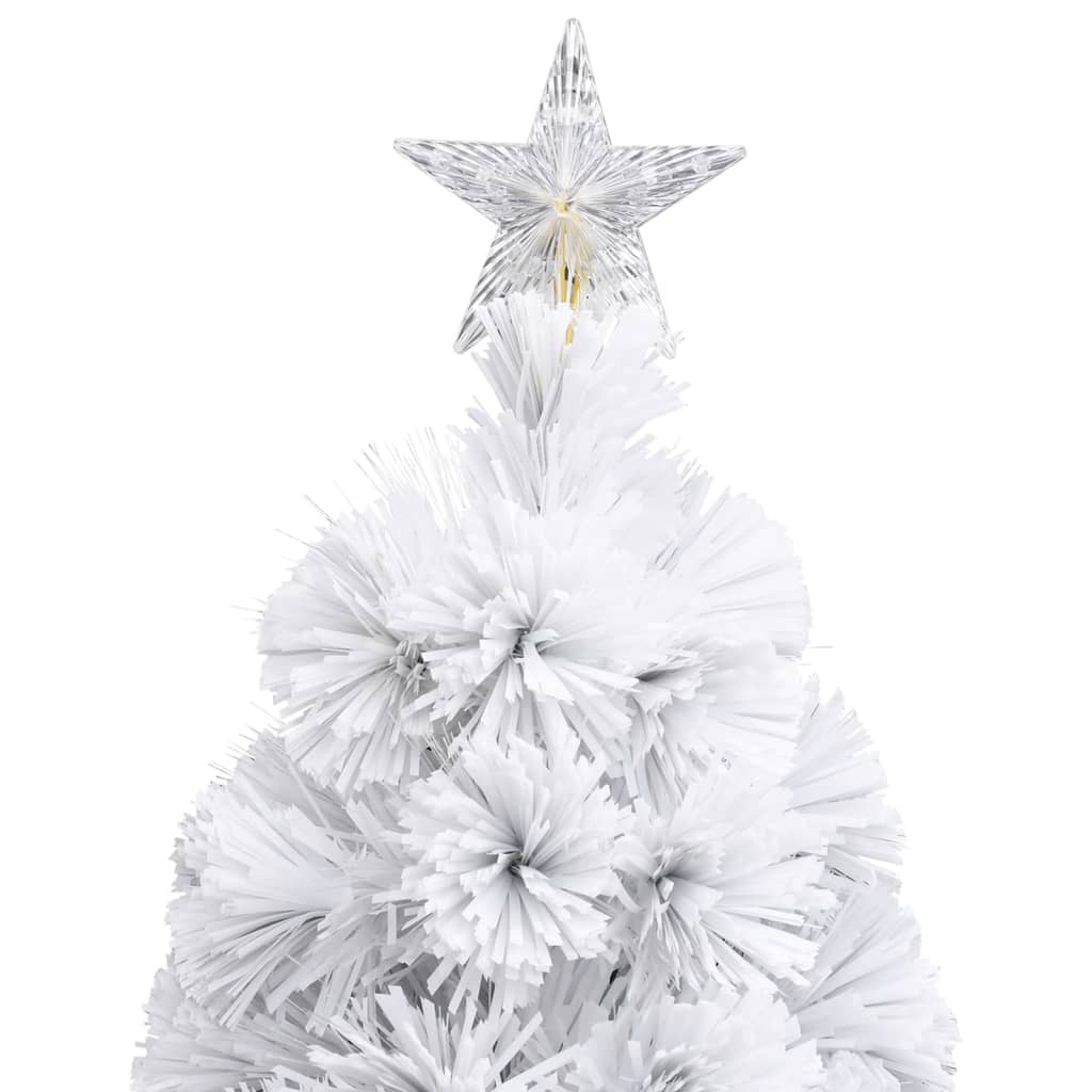 vidaXL Arbre de Noël artificiel pré-éclairé blanc 240 cm fibre optique