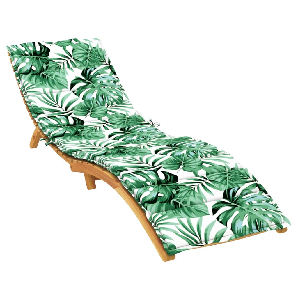vidaXL Coussin de chaise longue Motif de feuilles 200x50x3 cm Tissu