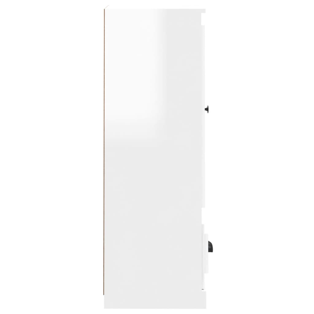 vidaXL Buffet haut blanc brillant 36x35,5x103,5 cm bois d'ingénierie