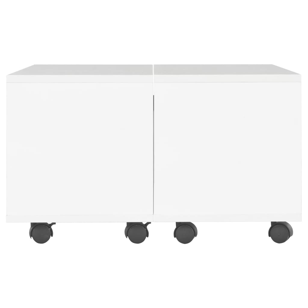 vidaXL Table basse Blanc brillant 60x60x35 cm Bois d'ingénierie