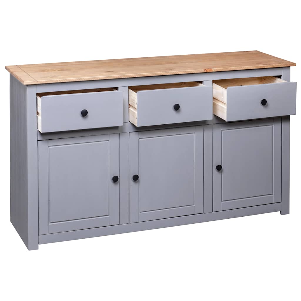 Buffet Blanc En Pin Massif 135x40x80 Cm - 3 Tiroirs + 3 Portes, Rangement Spacieux Et Style élégant Pour Salon Ou Entrée