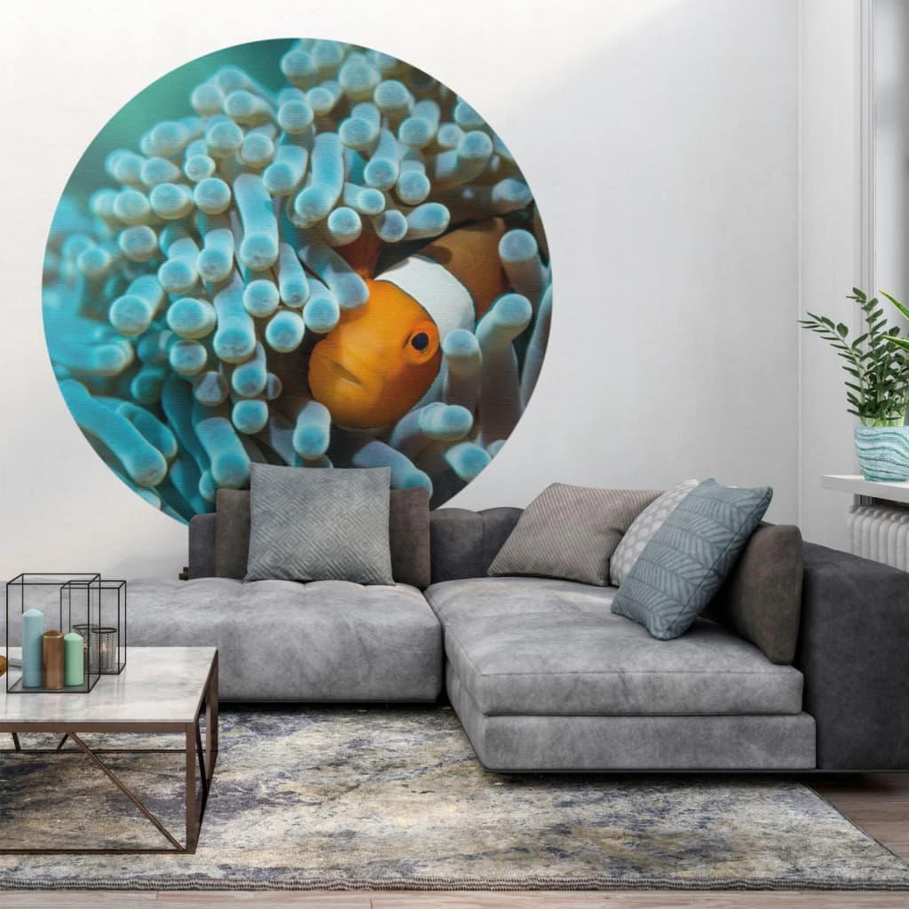 WallArt Papier peint cercle Nemo the Anemonefish 190 cm
