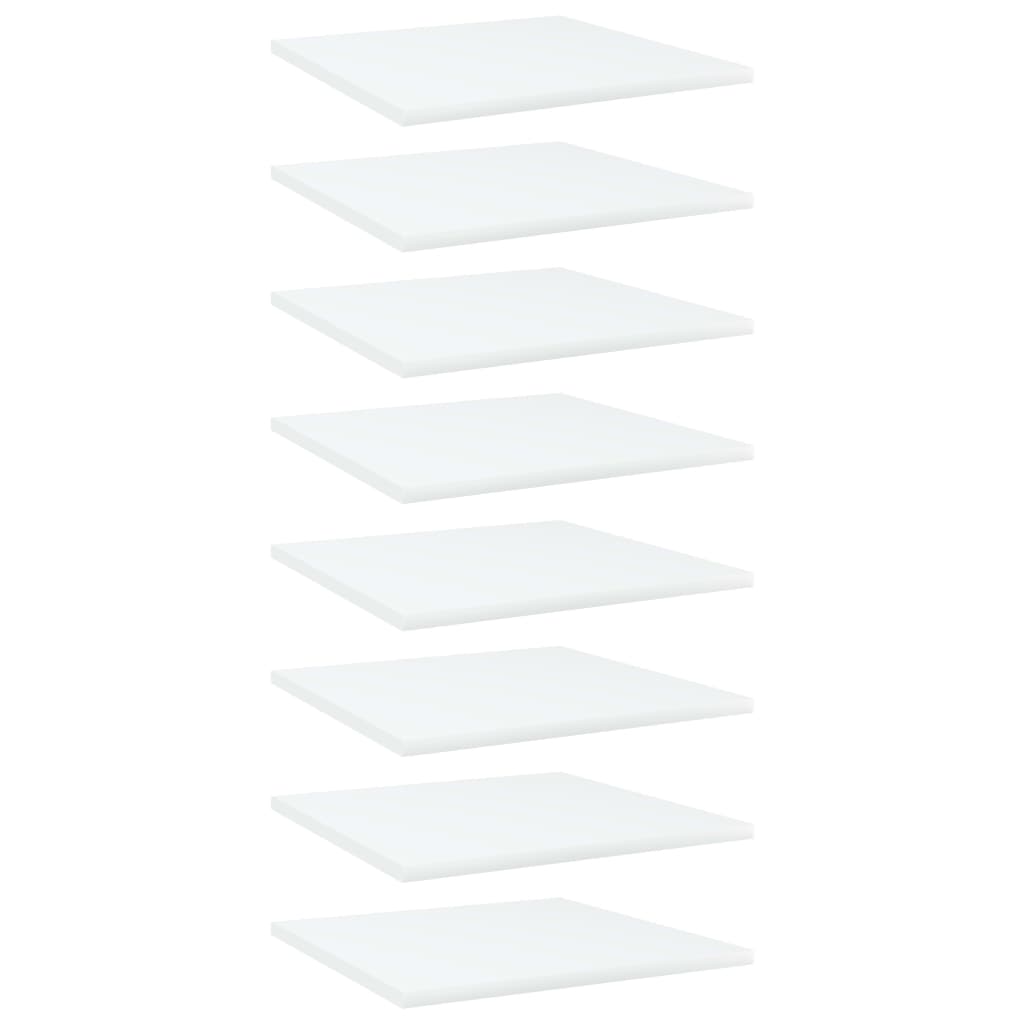 vidaXL Panneaux de bibliothèque 8 pcs Blanc 40x40x1,5 cm Aggloméré