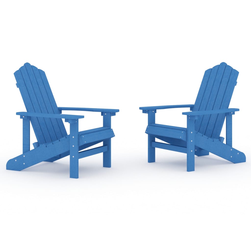 vidaXL Chaises de jardin Adirondack lot de 2 PEHD Bleu aqua