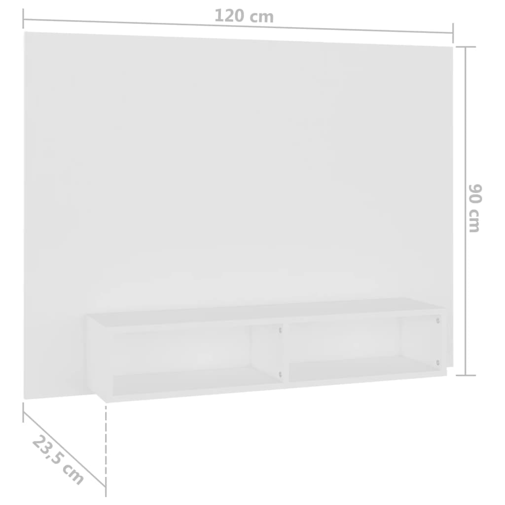 vidaXL Meuble TV mural Blanc 120x23,5x90 cm Bois d’ingénierie