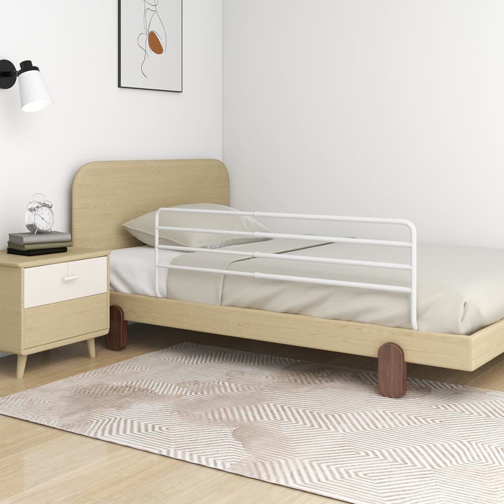 vidaXL Barrière de sécurité de lit d'enfant Blanc (76-137)x55 cm Fer