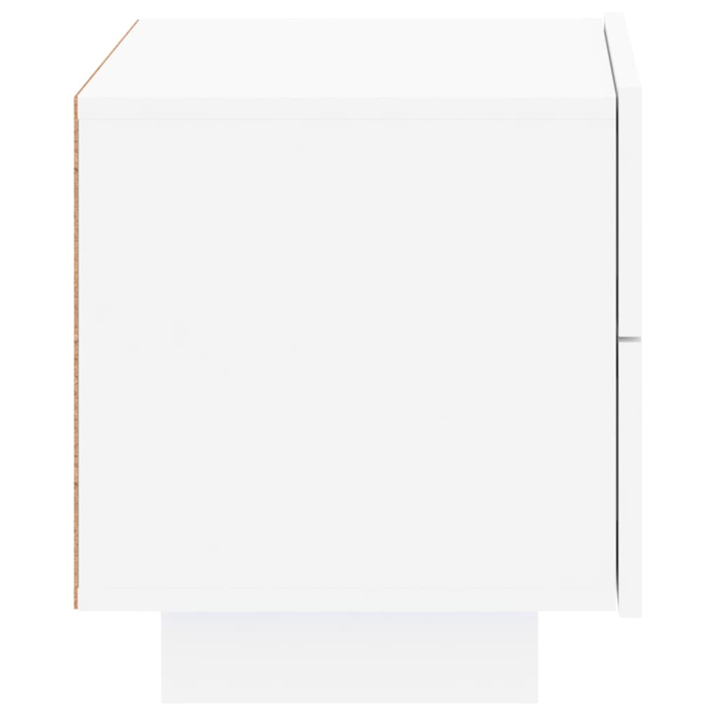 vidaXL Table de chevet avec lumières LED blanc 70x36x40,5 cm