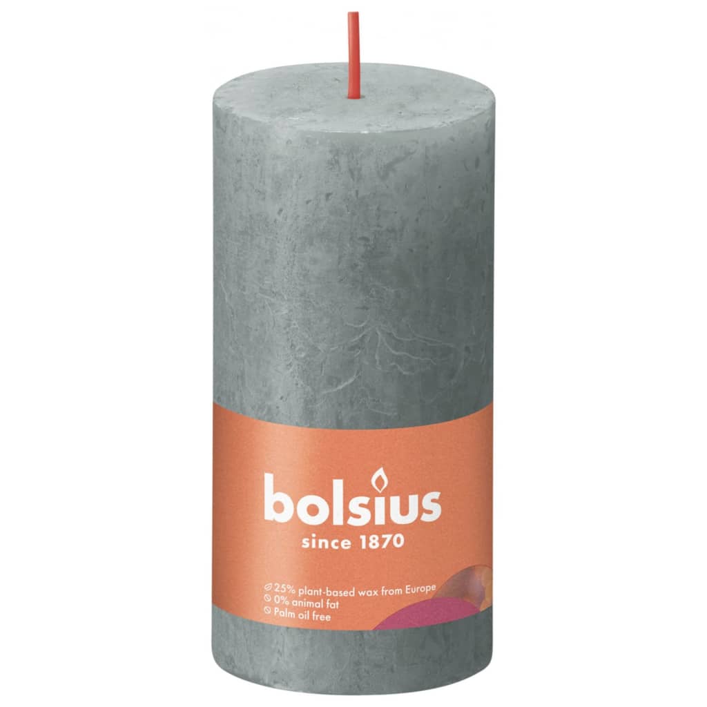 Bolsius Bougies pilier rustiques Shine 8 pcs 100x50 mm Vert eucalyptus