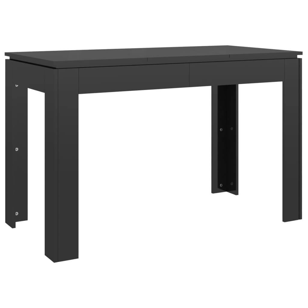 vidaXL Table de salle à manger Noir brillant 120x60x76 cm Aggloméré