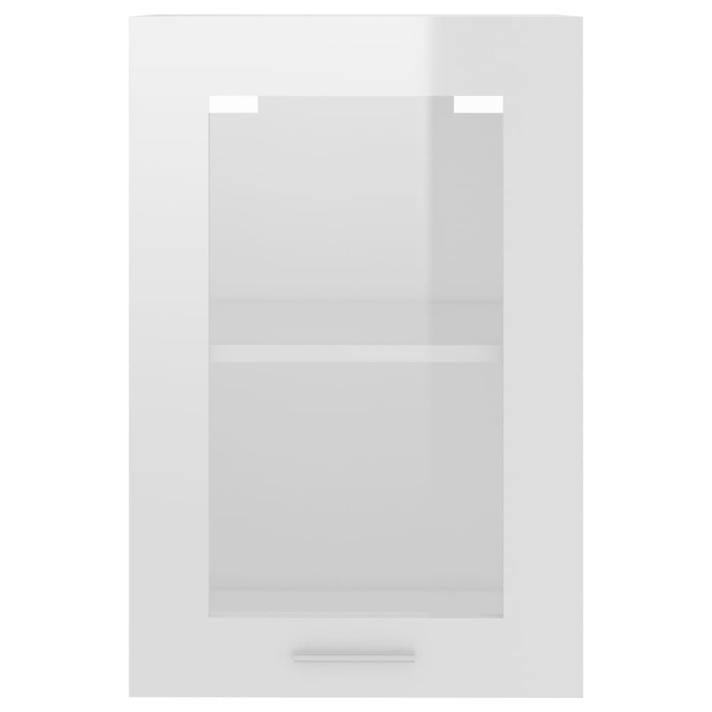 vidaXL Armoire en verre suspendue Blanc brillant 40x31x60 cm Aggloméré