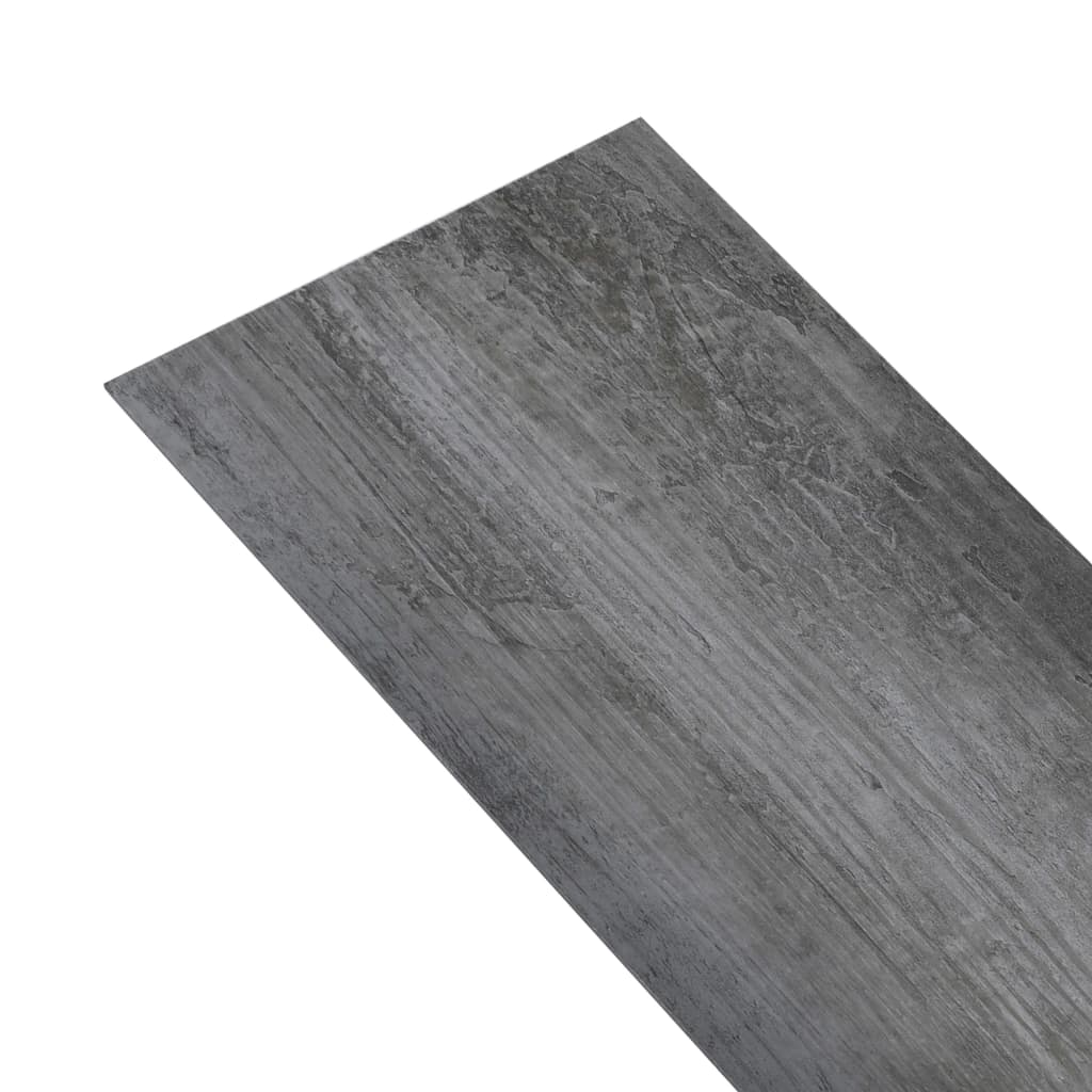 vidaXL Planches de plancher PVC 4,46 m² 3 mm Gris brillant