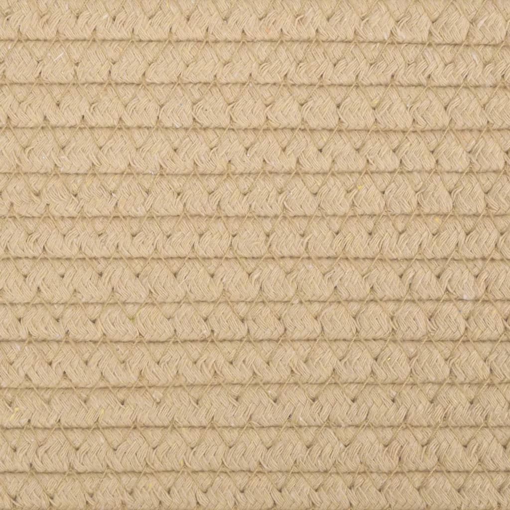 vidaXL Panier à linge beige et blanc Ø55x36 cm coton