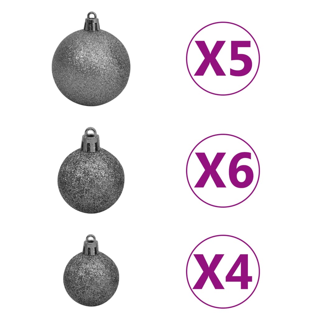 vidaXL Arbre de Noël artificiel pré-éclairé et boules blanc 120 cm