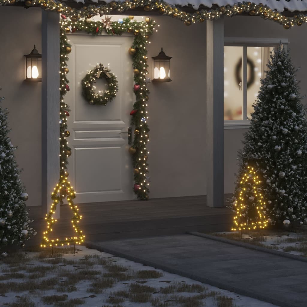 vidaXL Décoration lumineuse arbre de Noël avec piquets 80 LED 60 cm