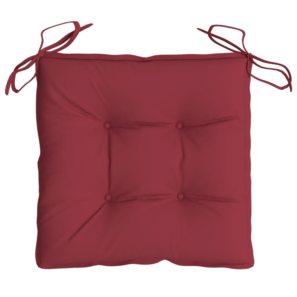 vidaXL Coussins de chaise lot de 4 rouge bordeaux 40x40x7 cm