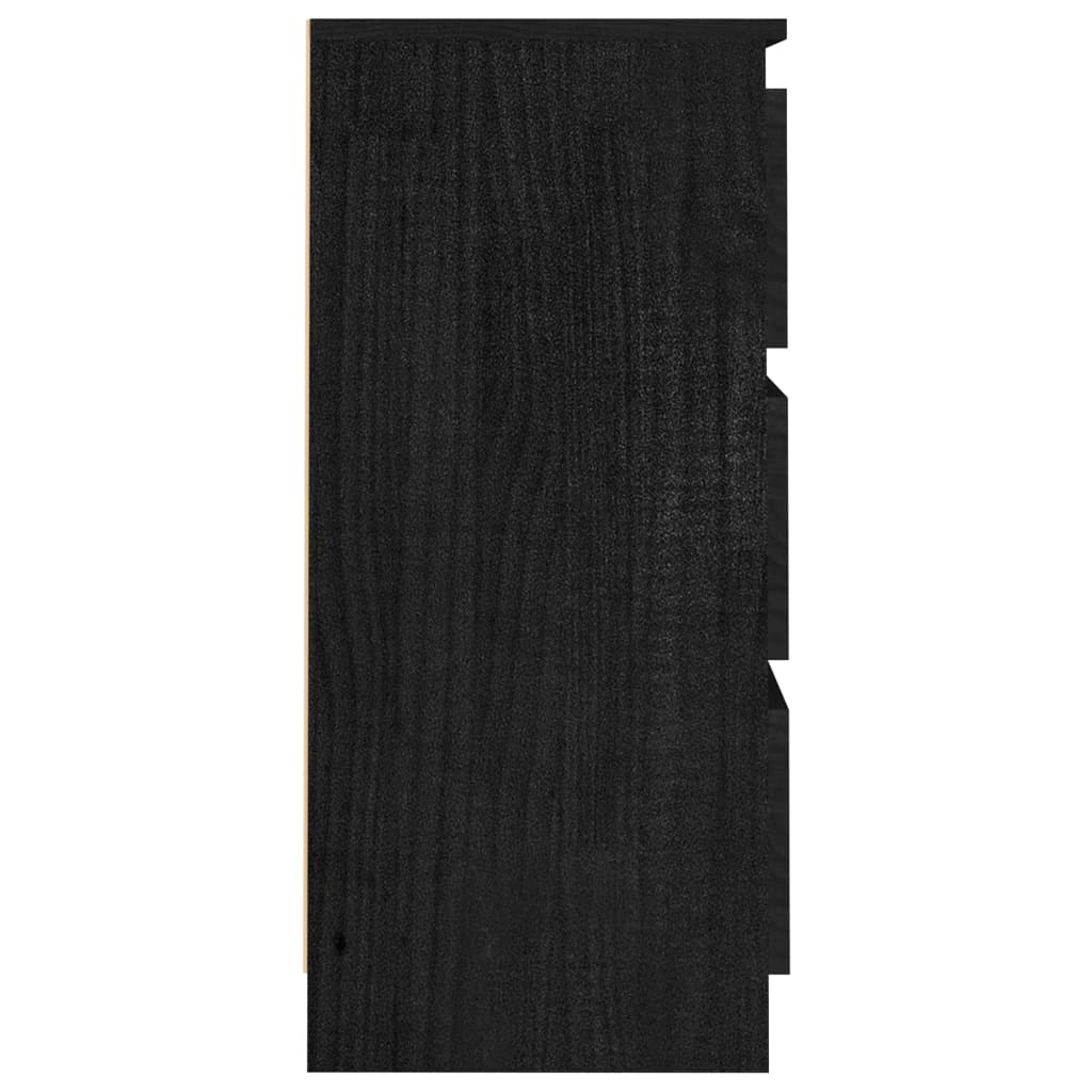 vidaXL Tables de chevet 2 pcs Noir 40x29,5x64 cm Bois de pin solide