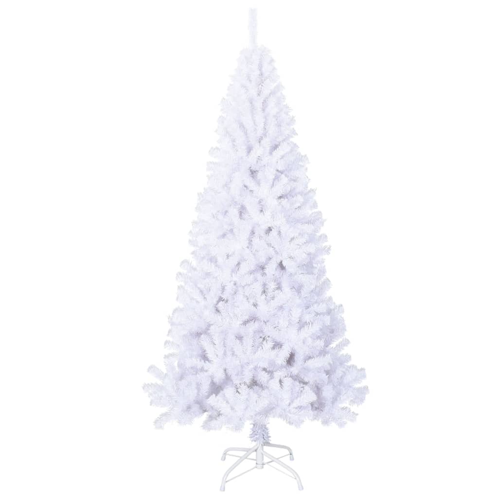 vidaXL Arbre de Noël artificiel avec branches épaisses Blanc 180cm PVC