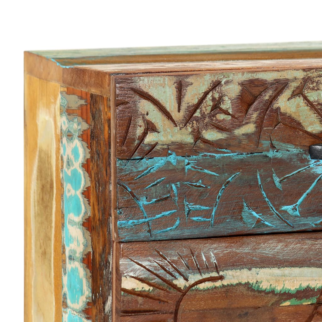 vidaXL Table de chevet sculptée à la main 40x30x50cm Bois récupération