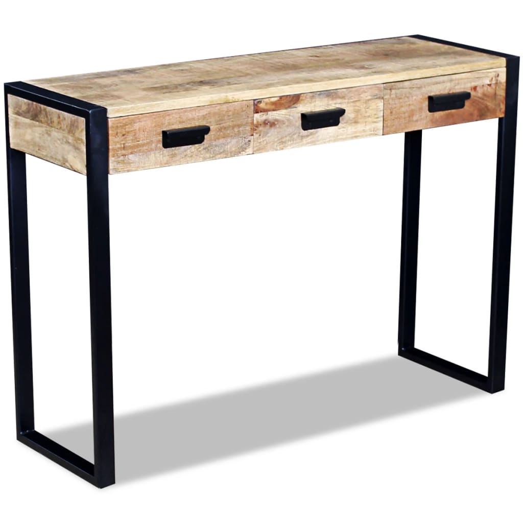 vidaXL Table console avec 3 tiroirs bois de manguier 110x35x78 cm
