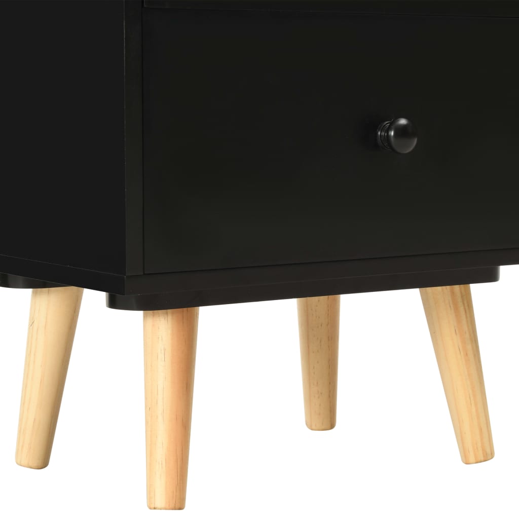 vidaXL Tables de chevet 2 pcs Noir 40 x 30 x 50 cm Pin massif