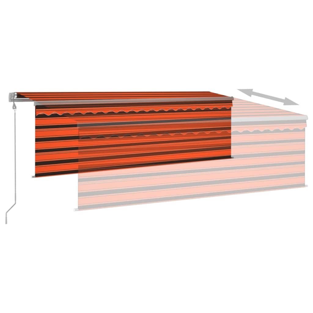 vidaXL Auvent automatique rétractable et store 4,5x3m Orange et marron