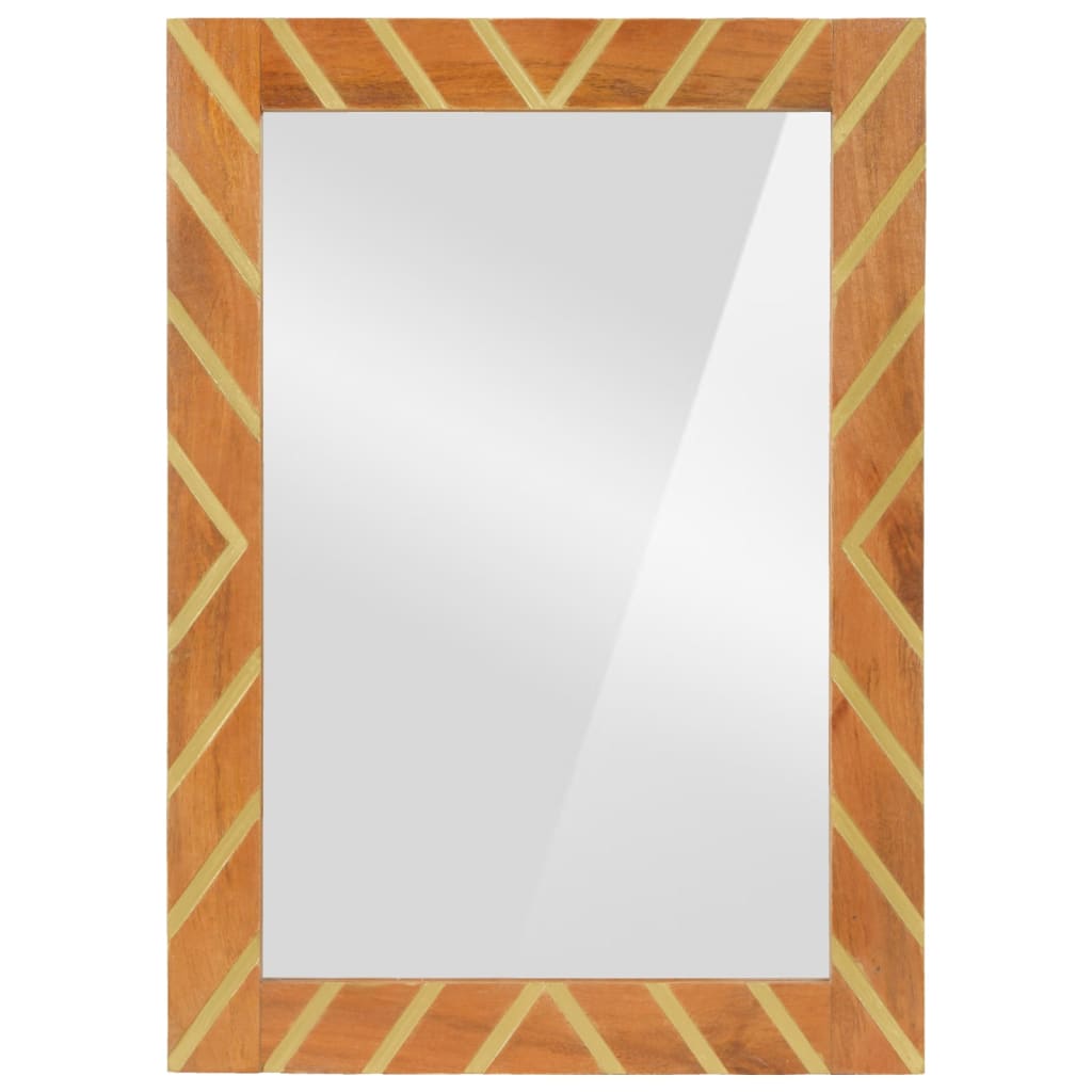 vidaXL Miroir salle de bain marron 50x70x3cm bois de manguier et verre