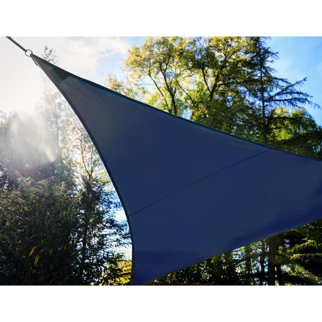 Perel Voile d'ombrage LED intégré Ciel étoilé Triangle 3,6m Bleu foncé