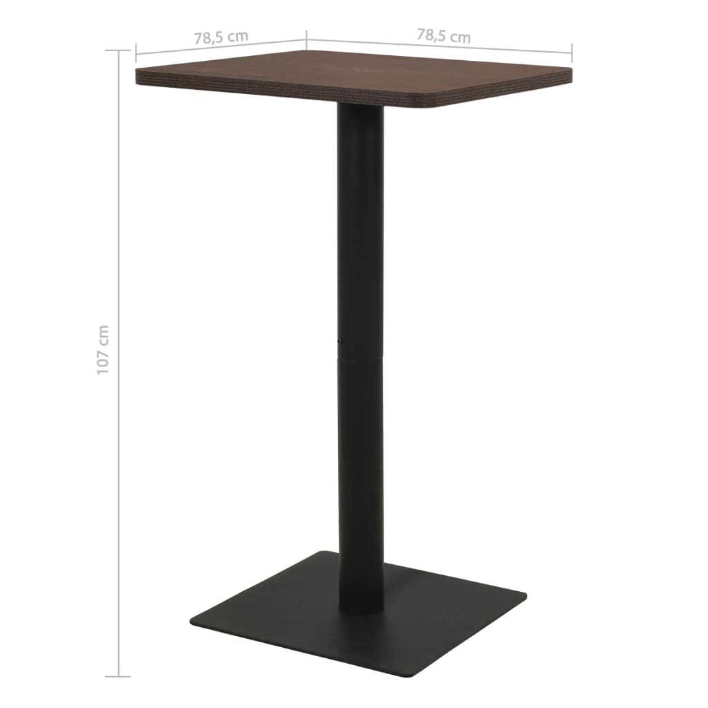 vidaXL Table de bistro Cendre foncé 78,5x78,5x107 cm