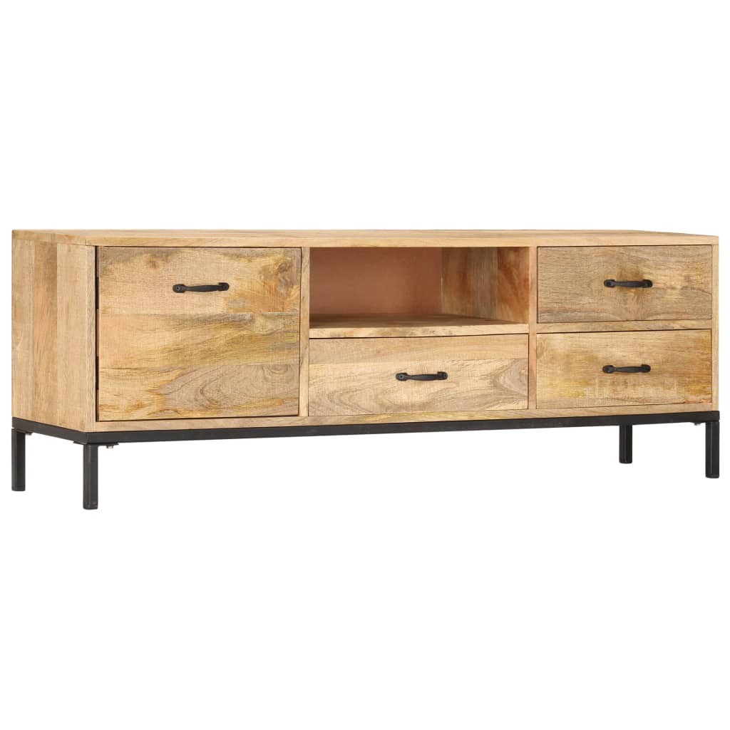 vidaXL Meuble TV 130 x 30 x 45 cm Bois massif de manguier