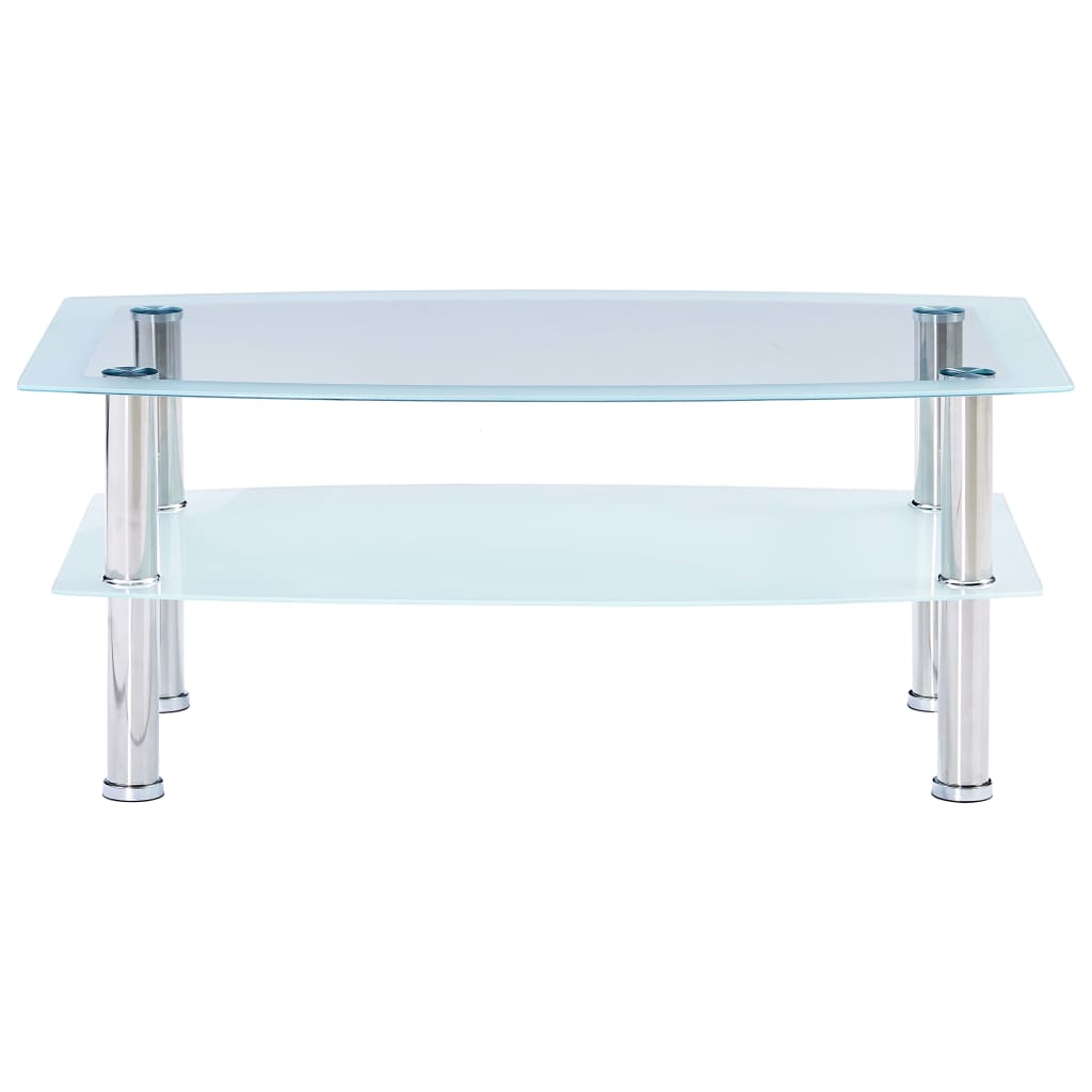 vidaXL Table basse Blanc 100x60x42 cm Verre trempé