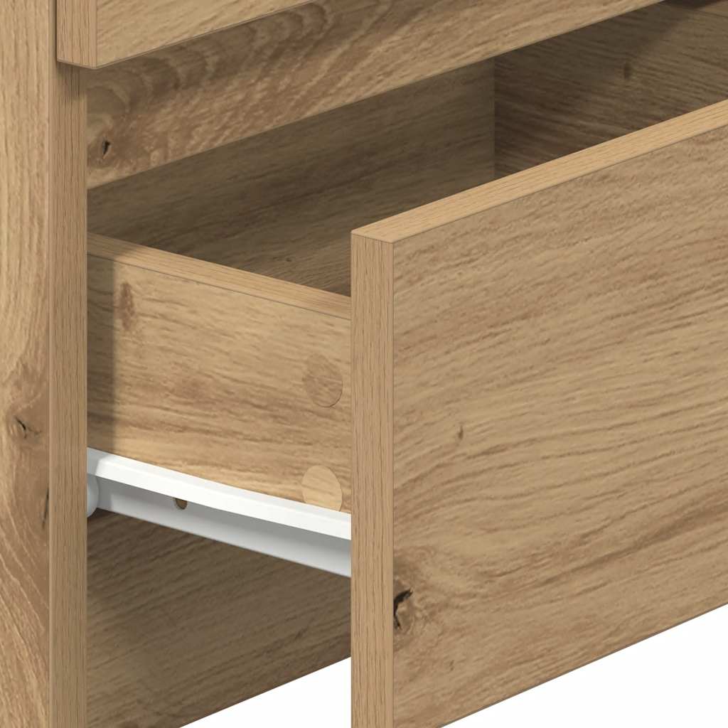 vidaXL Table de chevet avec 2 tiroirs chêne artisanal 40x33x60 cm