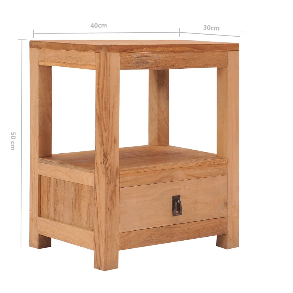 vidaXL Table de chevet 40x30x50 cm bois de teck massif