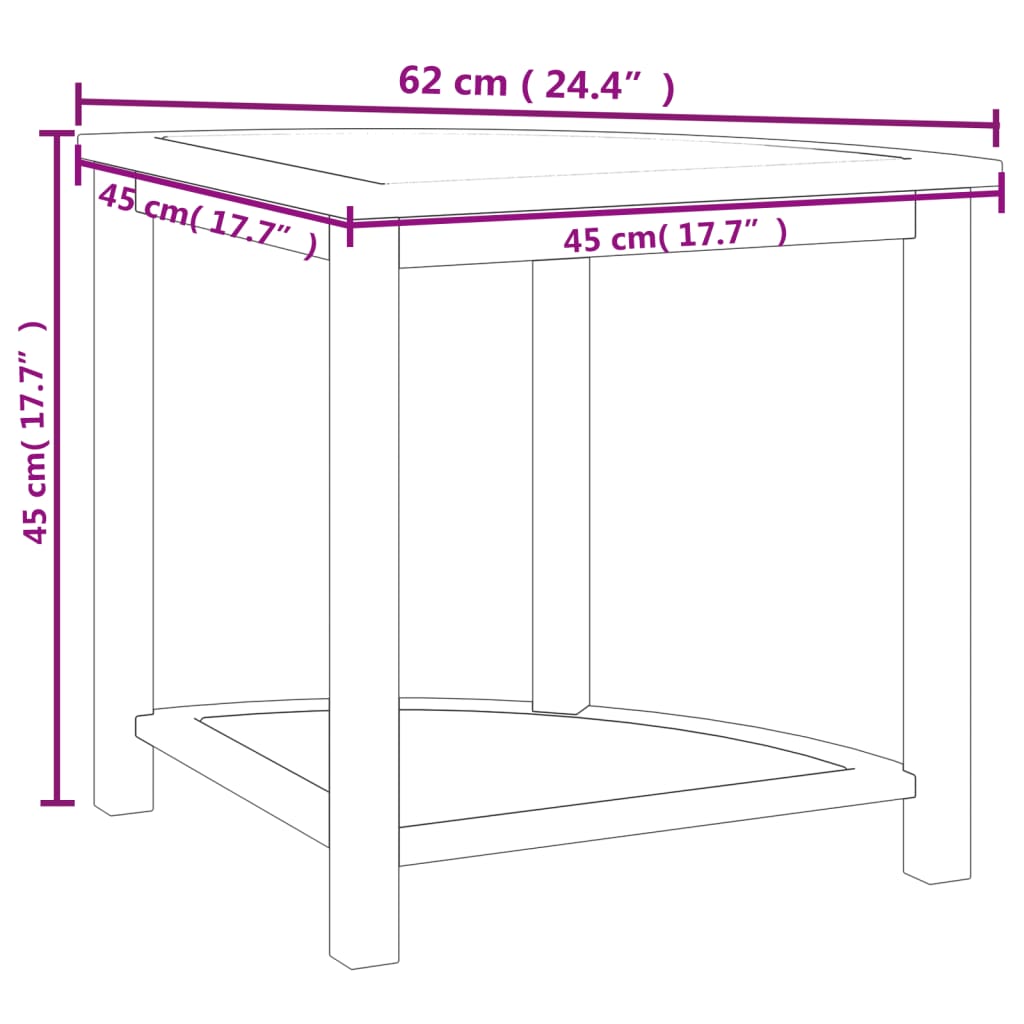 vidaXL Table d'appoint de salle de bain 45x45x45cm bois de teck solide