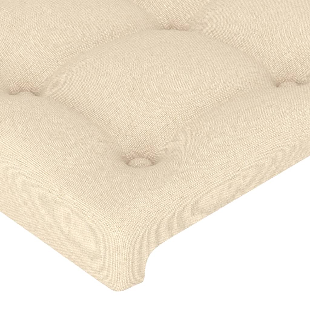 vidaXL Cadre de lit avec tête de lit Crème 140x200 cm Tissu