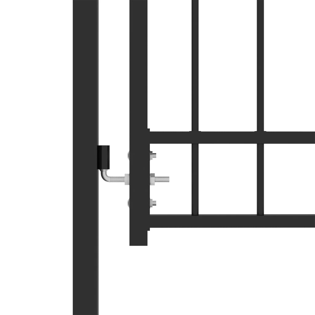 vidaXL Portail de clôture avec pointes Acier 100x100 cm Noir