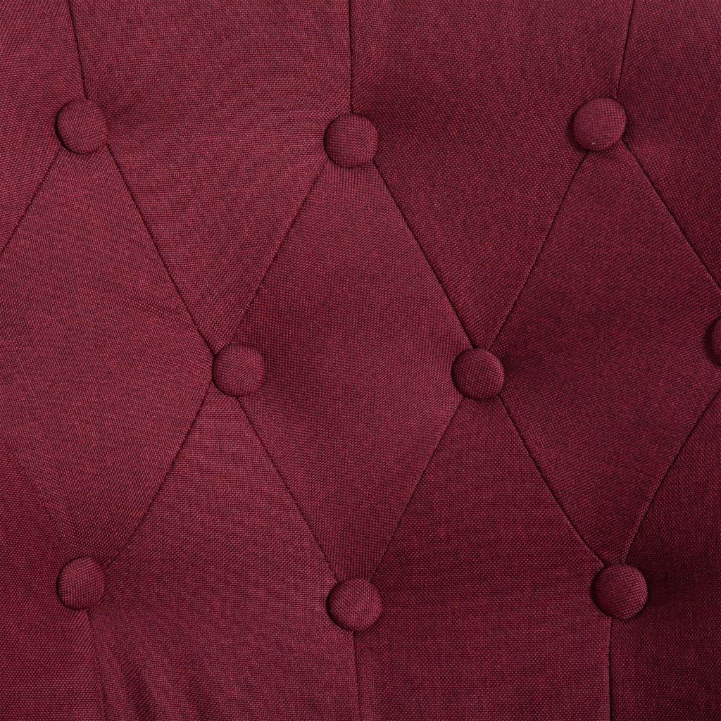 vidaXL Chaises françaises lot de 2 rouge bordeaux tissu