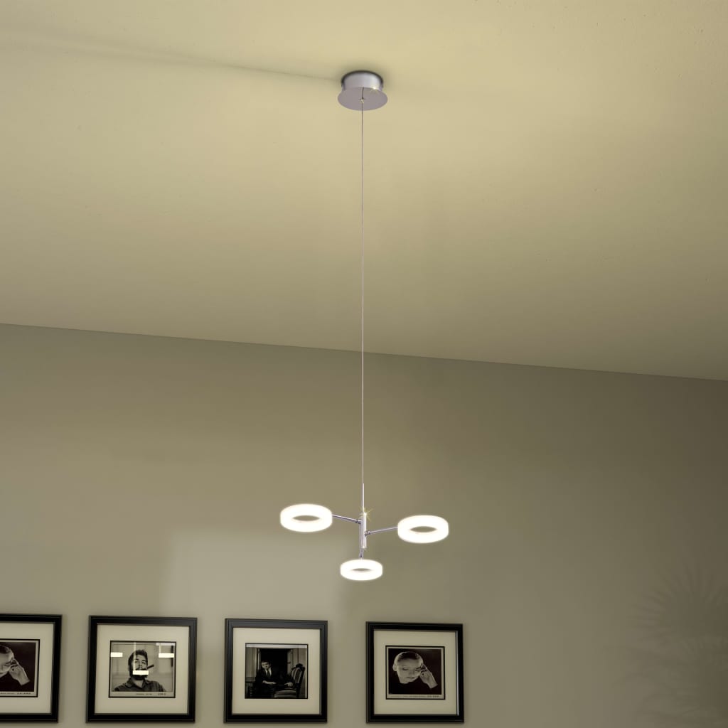 vidaXL Lampe suspendue LED avec 3 lumières Blanche chaude