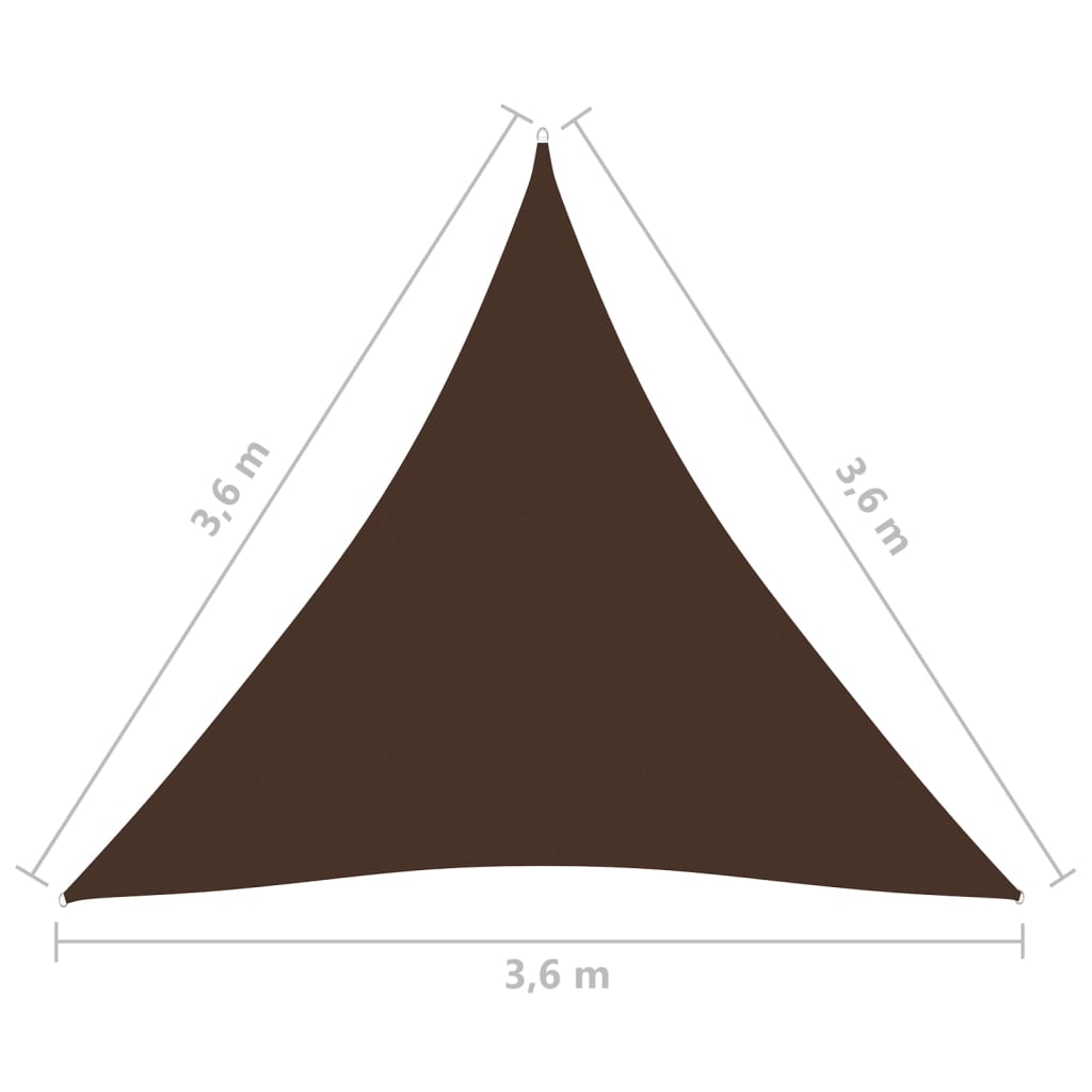vidaXL Voile de parasol tissu oxford triangulaire 3,6x3,6x3,6 m marron