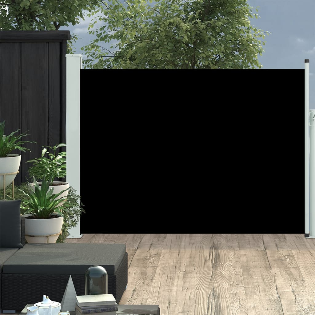 vidaXL Auvent latéral rétractable de patio 117x500 cm Noir