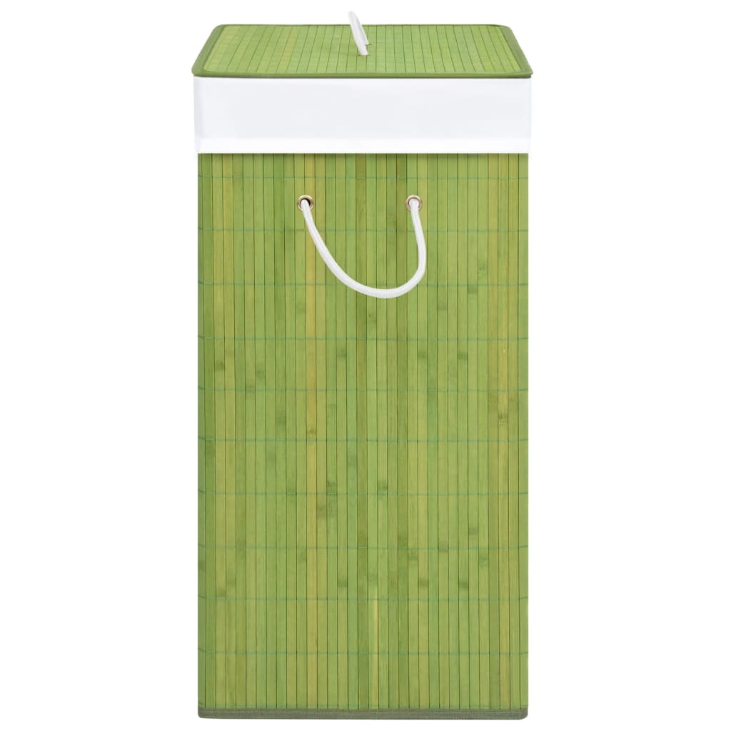 vidaXL Panier à linge avec une seule section bambou vert 83 L