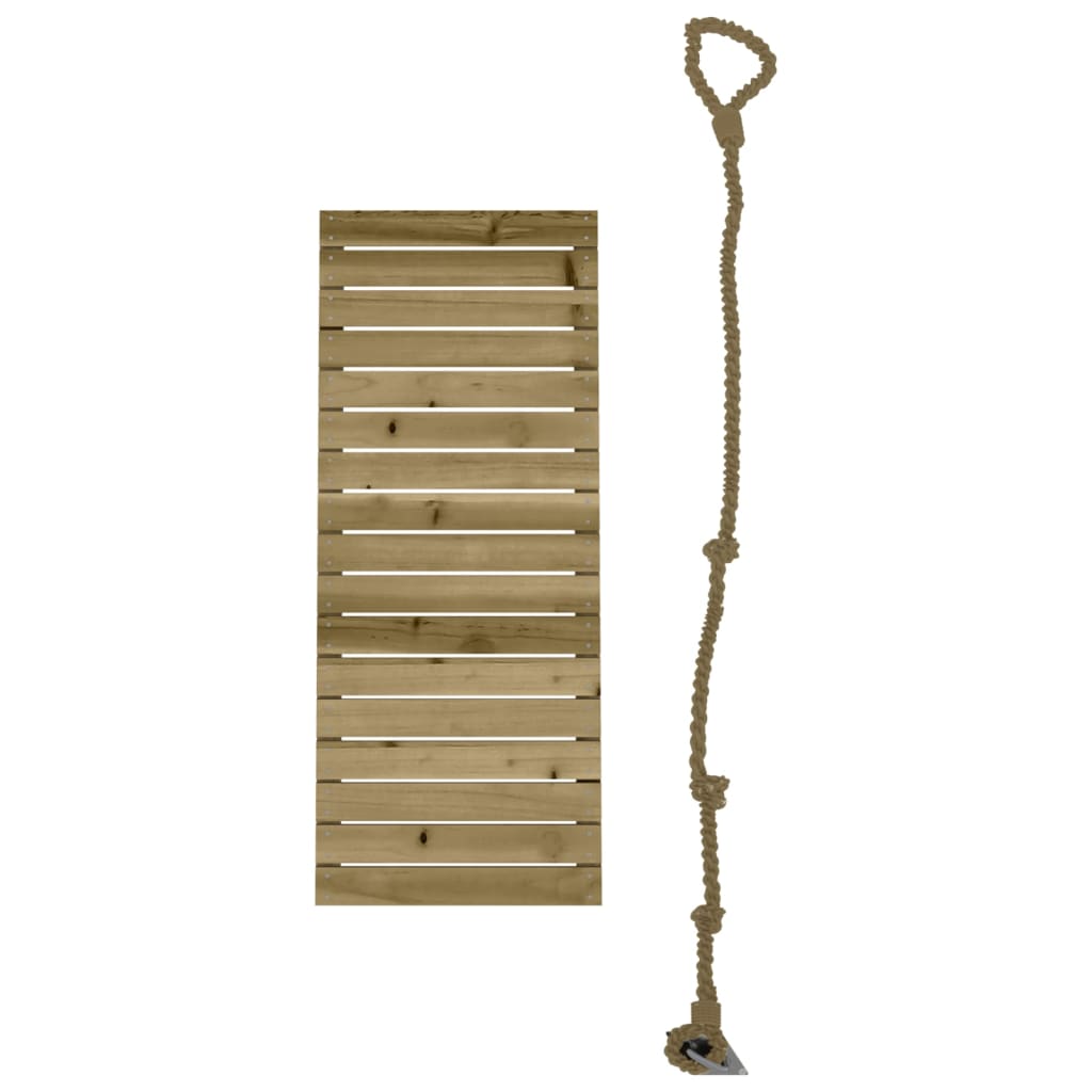 vidaXL Mur d'escalade avec corde 44,5x5x108 cm bois de pin imprégné