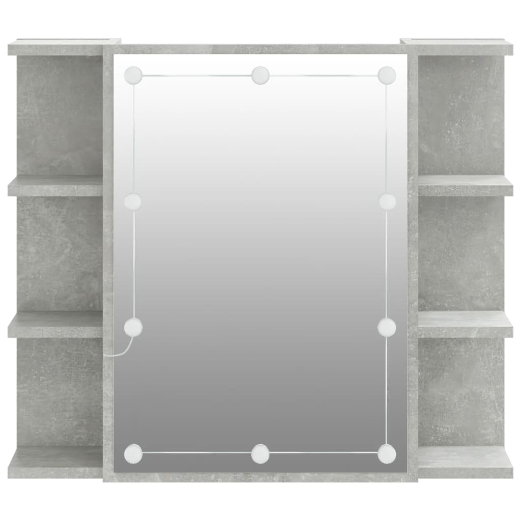 vidaXL Armoire à miroir avec LED Gris béton 70x16,5x60 cm