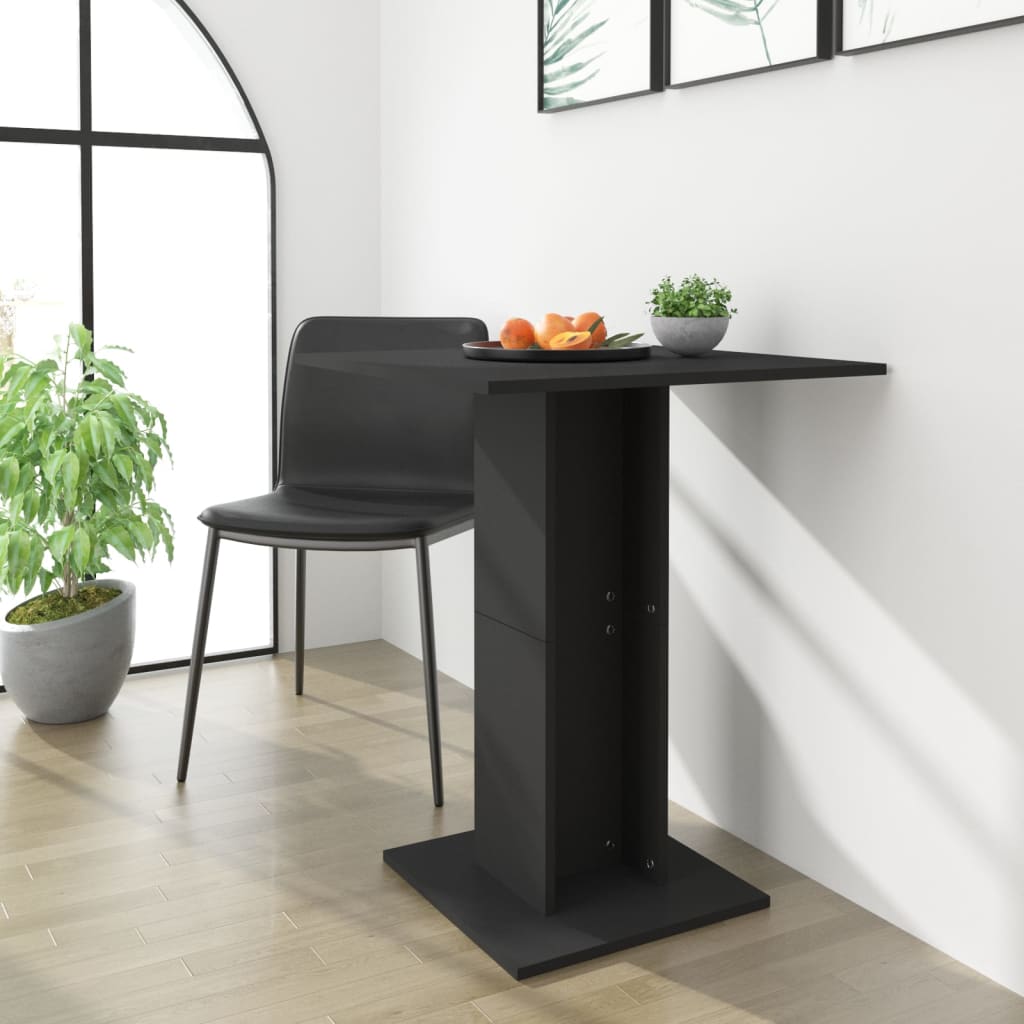 vidaXL Table de bistro Noir 60x60x75 cm Bois d'ingénierie