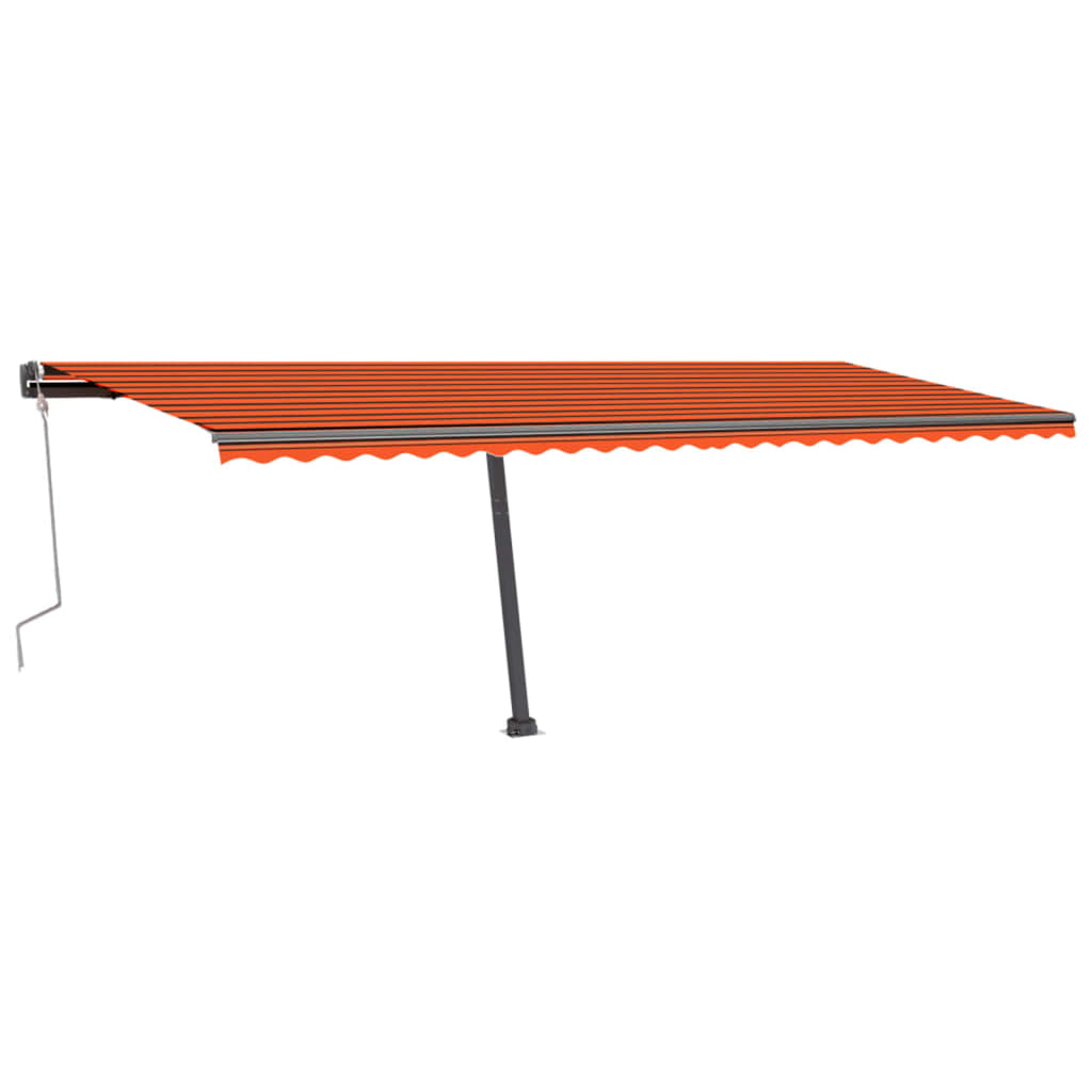 vidaXL Auvent manuel rétractable avec LED 600x300 cm Orange et marron
