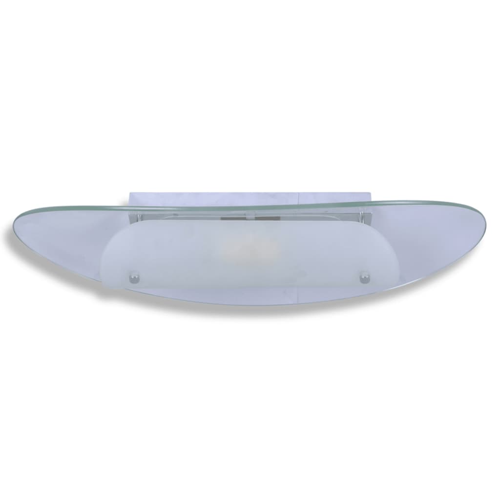Plafonnier / applique en verre ondulé et ovale 2 X E27